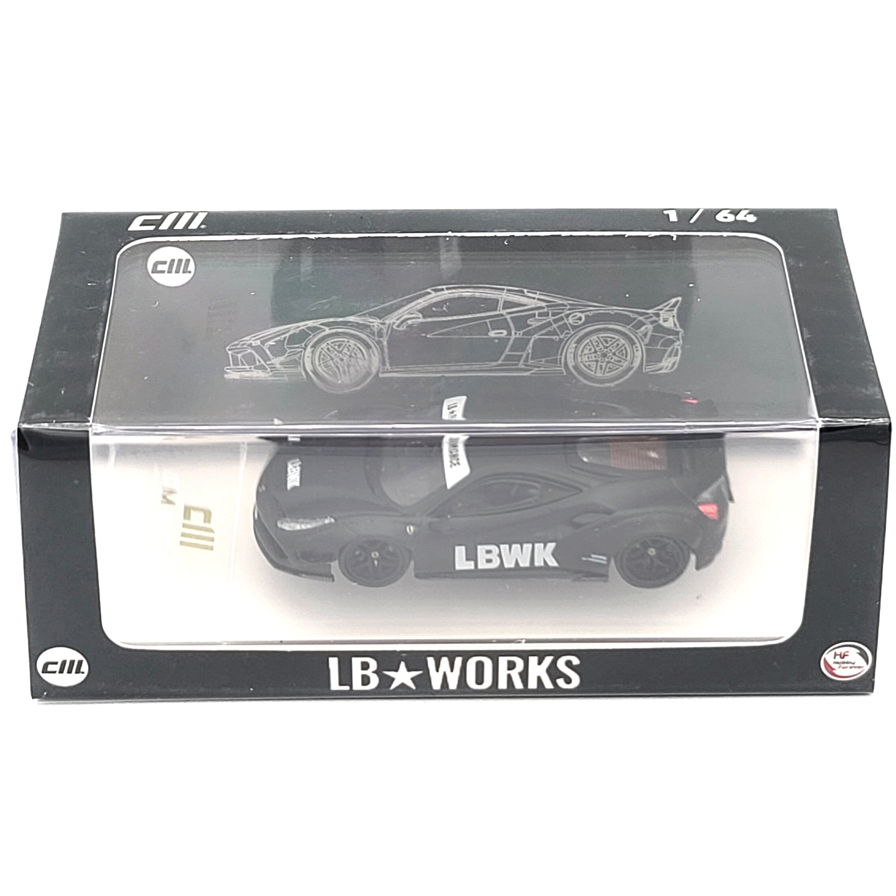 CM Model Liberty Walk Ferrari 488 Widebody - 1:64, Black (2024 Indonesia Exclusive)